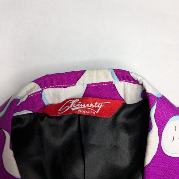 Shinesty Purple Ghost Blazer Size 36 Two Button Novelty Colorful Halloween Party - Picture 6 of 15
